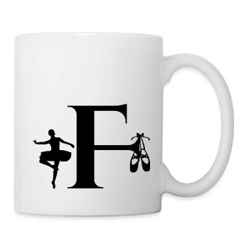 Buchstabe f Ballerina - Tasse - Weiß - Rechts