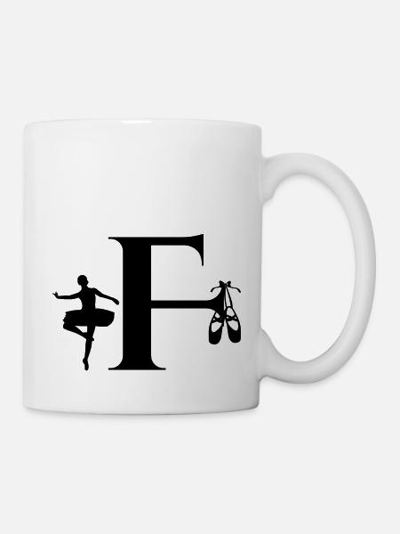 Buchstabe f Ballerina - Tasse - Weiß
