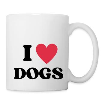 I Love Dogs an I Heart Dogs - Tasse - Weiß - Rechts