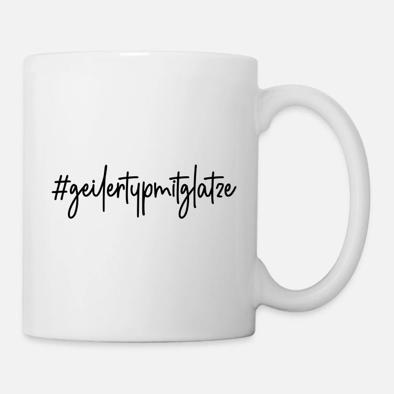 #geilertypmitglatze # geiler Typ mit Glatze - Tasse - Weiß