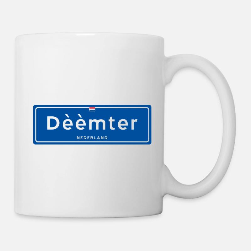 Dèèmter (Deventer) place name sign - Mug - white