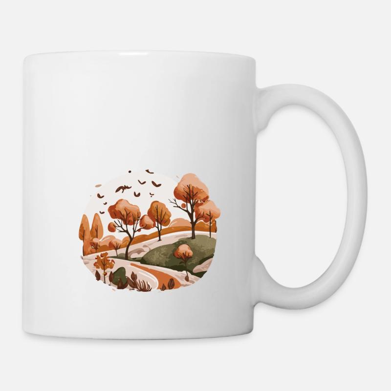 Gemütliche Landschaft (Herbstkollektion #4) - Tasse - Weiß