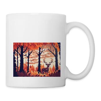 Le cerf dans le champ (Collection d’automne #13) - Mug blanc - blanc - Droite