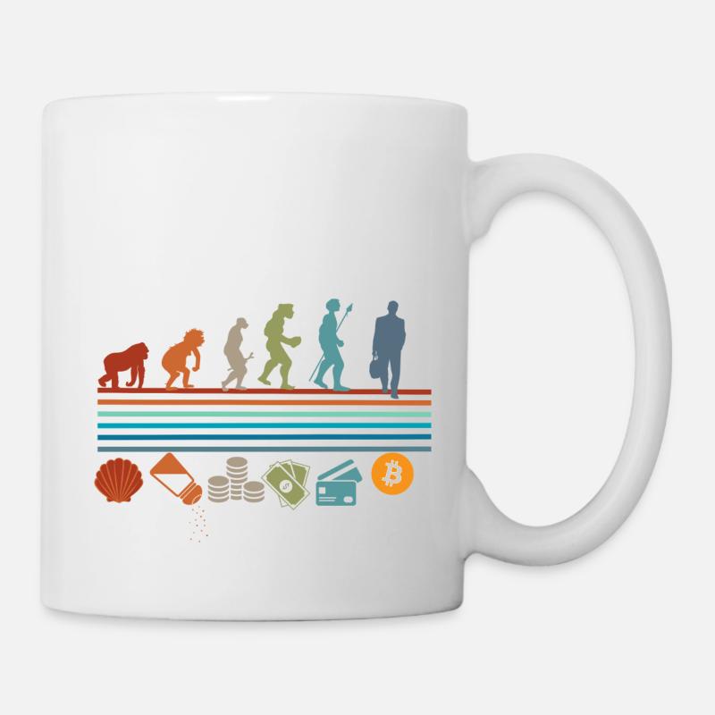 Vintage Retro Bitcoin Evolution - Tasse - Weiß