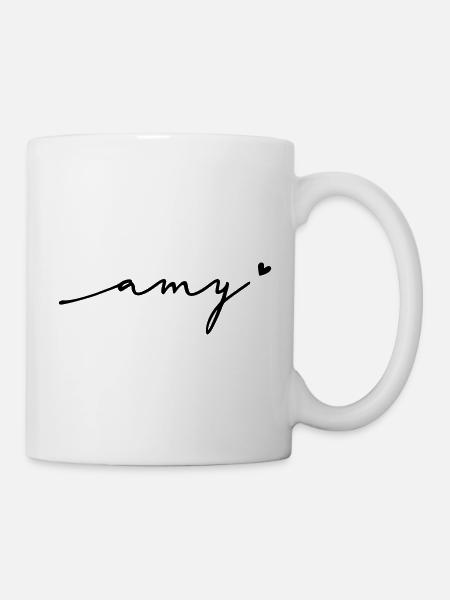 Amy Schreibschrift Name - Tasse - Weiß