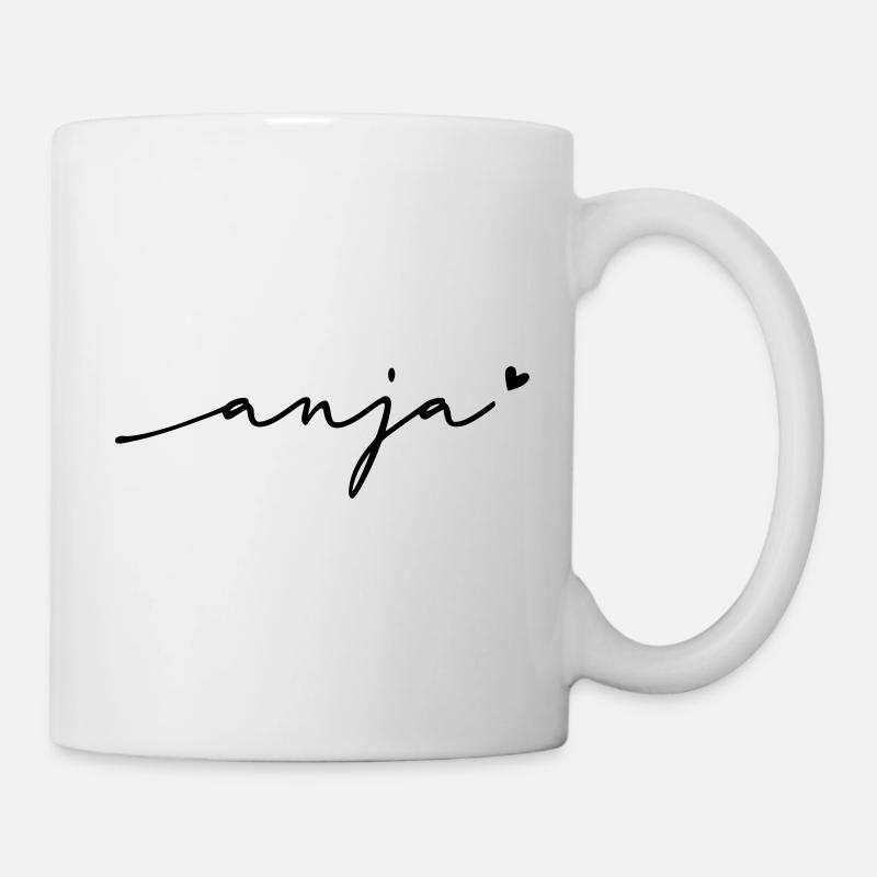 Anja Schreibschrift Name - Tasse - Weiß