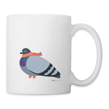 Taube mit pinkem Schal - Tasse - Weiß - Rechts