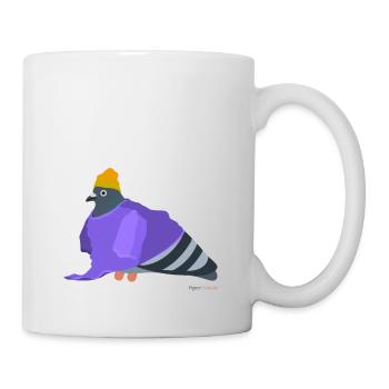 Coole Taube trägt ein T-Shirt - Tasse - Weiß - Rechts