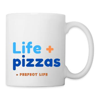 Vie + Pizzas = Vie parfaite - Mug blanc - blanc - Droite