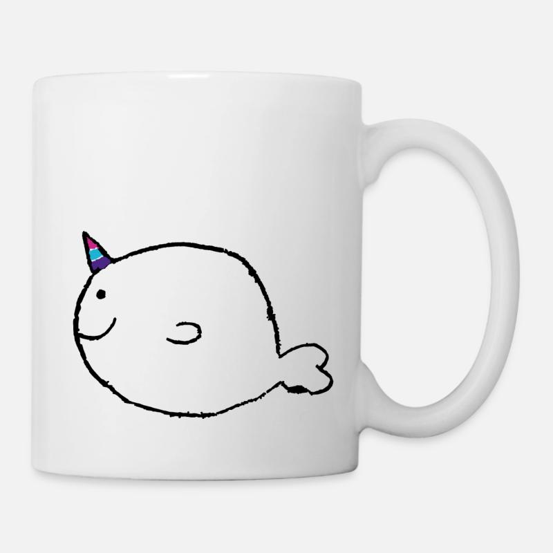 Narwal Rainbow Einhorn - Tasse - Weiß