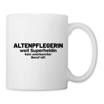 Altenpflegerin Spruch Superheldin - Tasse - Weiß - Rechts