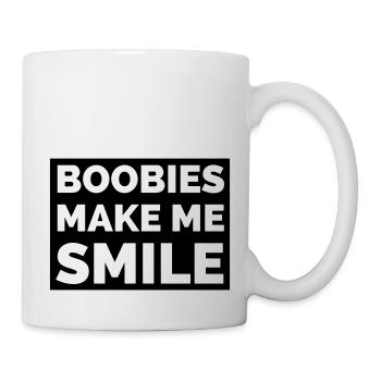 Les fous me font sourire - Mug blanc - blanc - Droite