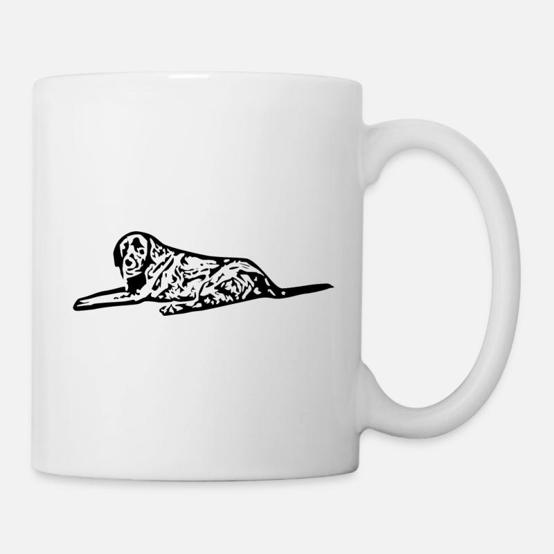 Hund schwarz abstrakt - Tasse - Weiß