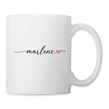 Marlene Name Kalligrafie Schrift - Tasse - Weiß - Rechts
