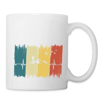 Battement de cœur Vintage Montagne - Mug blanc - blanc - Droite