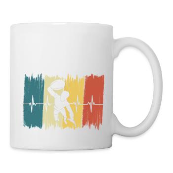 Vintage-Rugby-Herzschlag - Tasse - Weiß - Rechts
