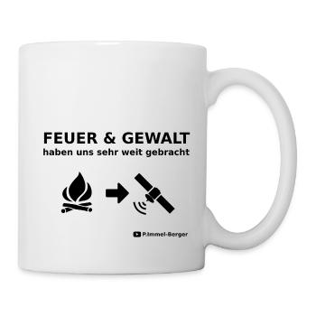Feuer und Gewalt (schwarz) - Tasse - Weiß - Rechts