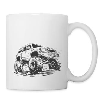 Quatre roues motrices Véhicule tout-terrain 4x4 AWD SUV Véhicule de camion tout-terrain - Mug blanc - blanc - Droite