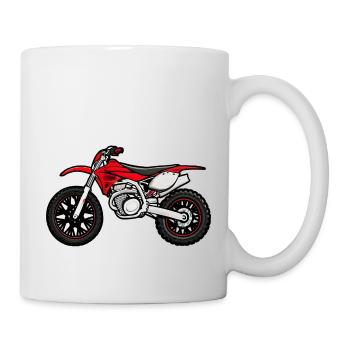 Moto Motocross Rouge - Mug blanc - blanc - Droite