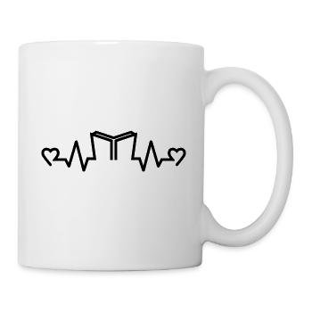 Herzfrequenz Buch Reader, Reader, Bücher - Tasse - Weiß - Rechts