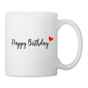ANNIVERSAIRE. HAPPY BIRTHDAY. JOYEUX ANNIVERSAIRE. - Mug blanc - blanc - Droite
