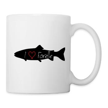 I love Forelle schwarz - Tasse - Weiß - Rechts