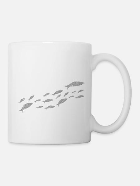 poisson sardine argenté - Mug blanc - blanc
