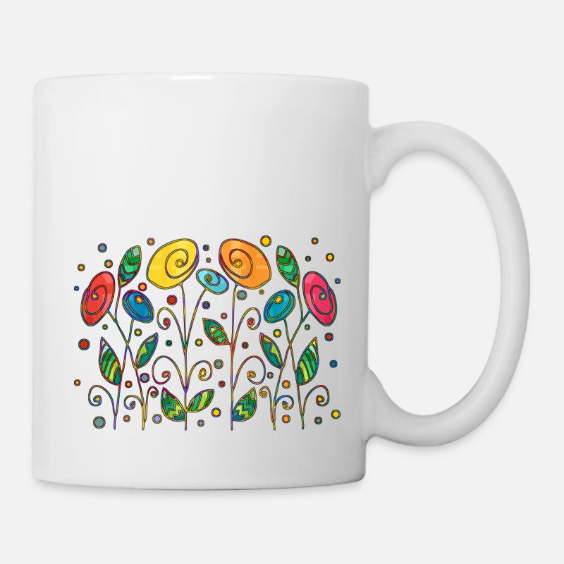 Blumen - Tasse - Weiß