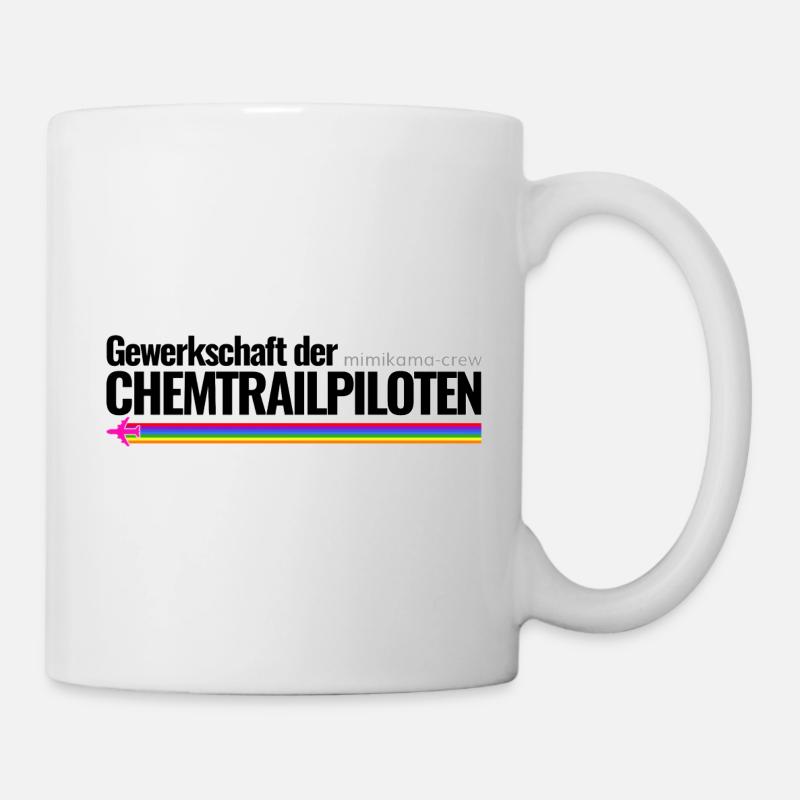 Mimikama Crew Gewerkschaft der Chemtrailpiloten - Tasse - Weiß