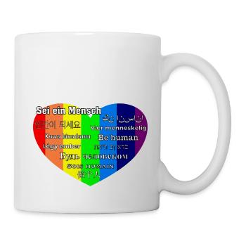 Sei ein Mensch - Tasse - Weiß - Rechts