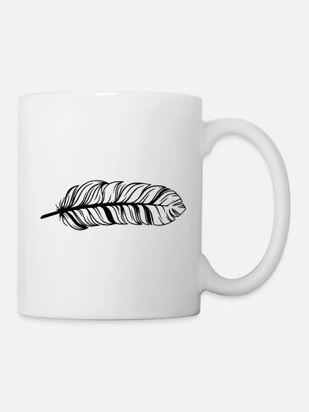 Feder - Tasse - Weiß