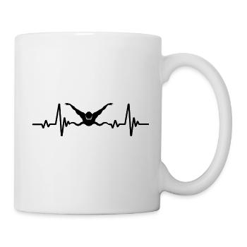 Nageurs battements de coeur nage - Mug blanc - blanc - Droite