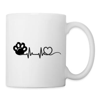Patte de chat Heartbeat - Mug blanc - blanc - Droite