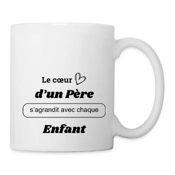 Das Herz eines Vaters wächst - Tasse - Weiß - Rechts