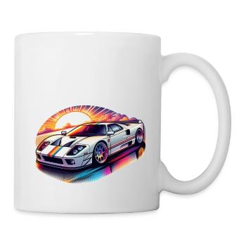 Oldtimer Sonnenuntergang - Tasse - Weiß - Rechts