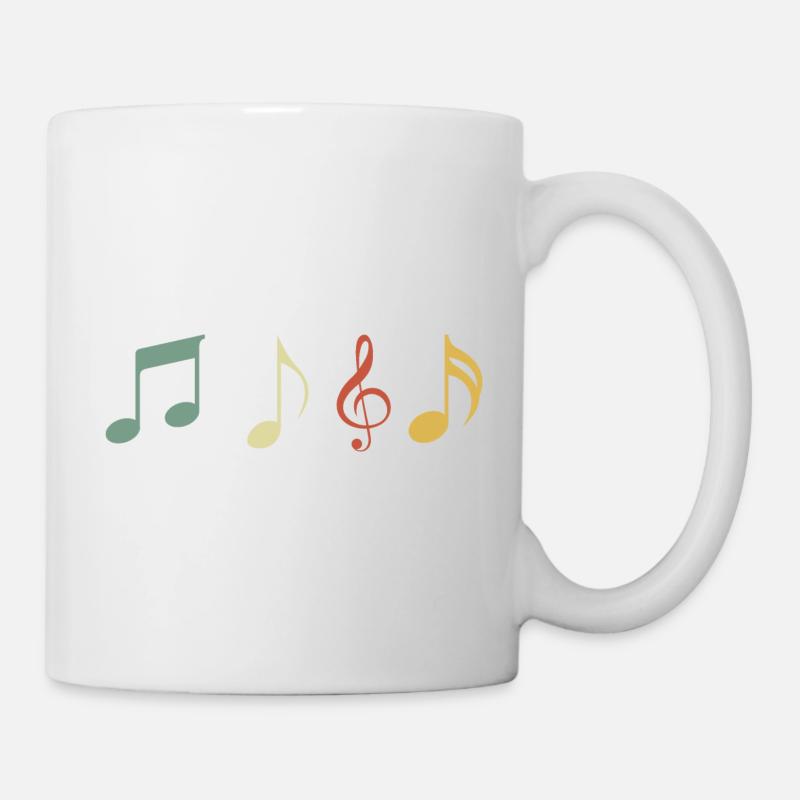 Vintage-Retro-Musiknote - Tasse - Weiß