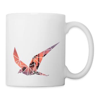 Vogel Sonnenuntergang Illustration - Tasse - Weiß - Rechts