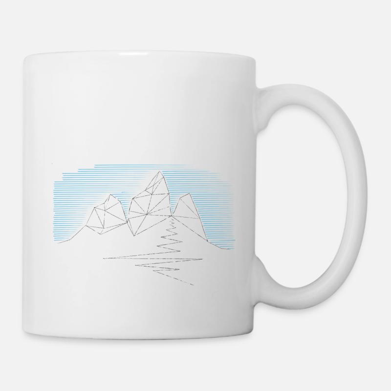 Poly Berg Motiv - Tasse - Weiß