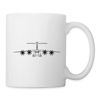 Low Polygon Militär Transporter Flugzeug - Tasse - Weiß - Rechts