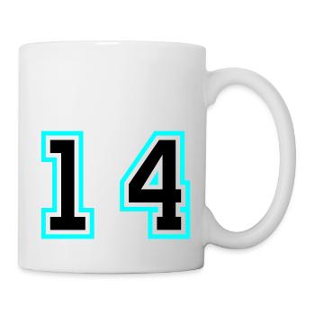 14 Zahl symbol - Tasse - Weiß - Rechts