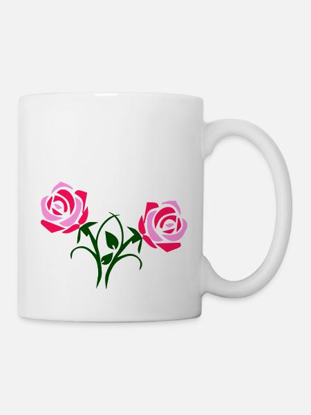 rosen - Tasse - Weiß
