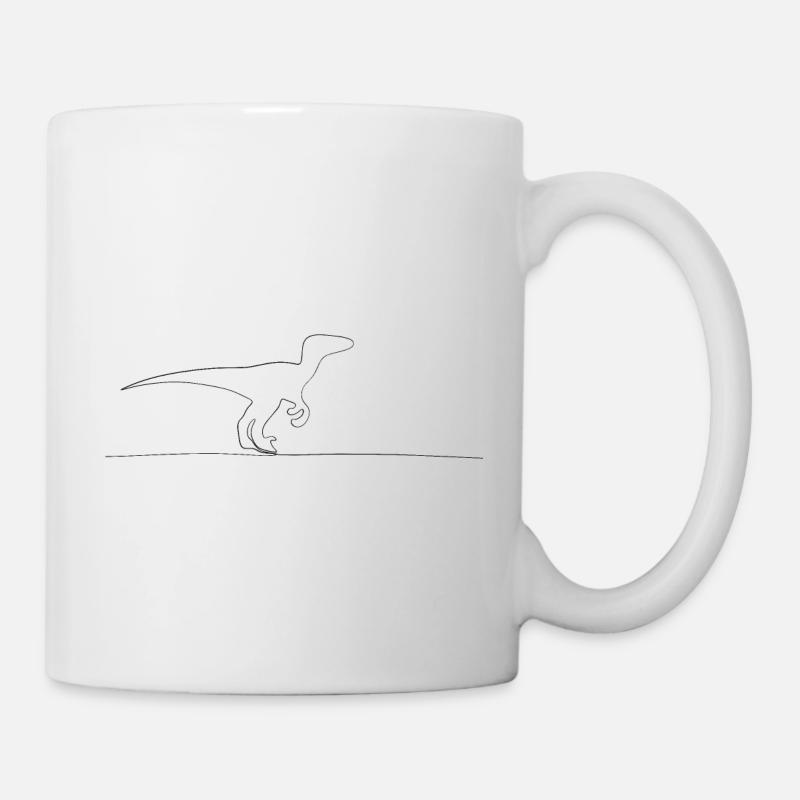 Dino - minimalistic dinosaur - Mug - white