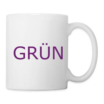 GRÜN in LILA - Tasse - Weiß - Rechts