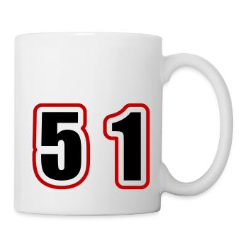 51 Zahl College - Tasse - Weiß - Rechts