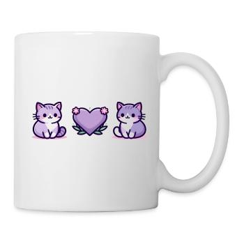 Cats with a big heart - Mug - white - Right