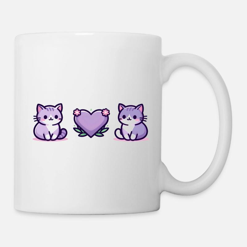 Cats with a big heart - Mug - white