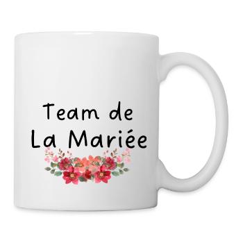 Braut Team Blumen - Tasse - Weiß - Rechts