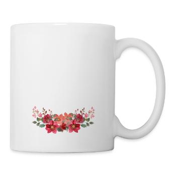 Braut Team Blumen - Tasse - Weiß - Rechts