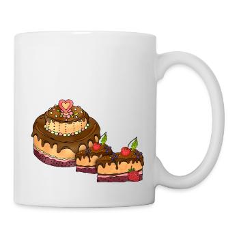 Kuchen - Tasse - Weiß - Rechts
