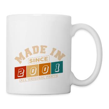Hergestellt im Jahr 2001 Jubiläum 23 Jahre - Tasse - Weiß - Rechts